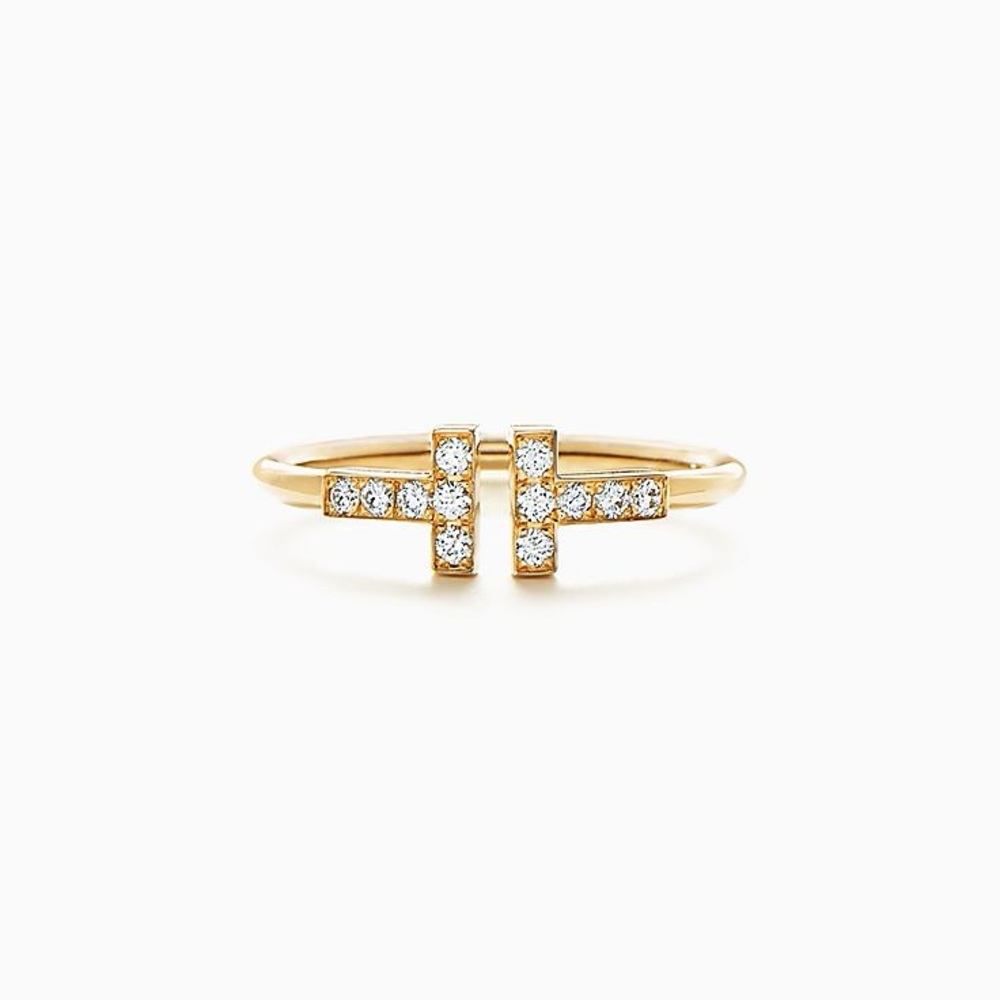 Tiffany T Diamond Wire Ring in Yellow Gold